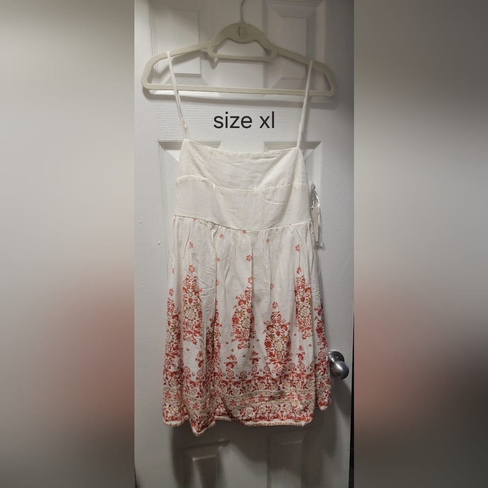 Floral White and Orange Dress